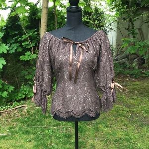 Yolanda Arce lace off the shoulder top